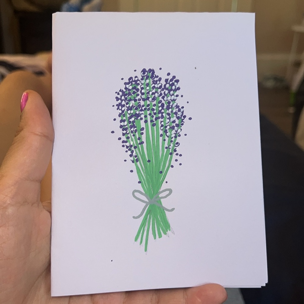 Elegant Purple and Green Floral Card